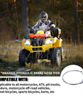 Rider on ATV with 70 Inch Braided Hydraulic Brake Hose Line With 10mm Banjo Ends for GY6 Scooters ATVs Dirt Bikes Go Karts