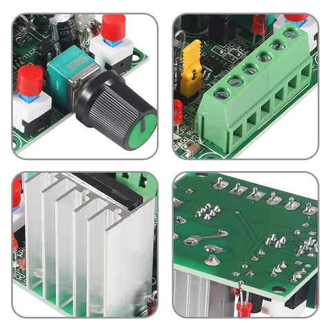 2 Pack Stepper Motor Driver Controller Board With PWM Adjustable Signal Generator For Controlling Motors Great For Your DIY Builds Compatible With DC 5 To 12V And 15 To 160V Inputs Speed Regulator For Smooth Precise Motion, PCB close-up