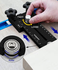 Heavy Duty Thin Rip Jig Fence Guide Compatible With Most Table Saw Band Saw Router Table For No Sweat Precision Cutting showing adjusting knob.