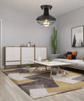 Industrial Farmhouse Ceiling Light Fixture With Metal Cage Shade Copper Finish Close To Ceiling Mount in modern living room