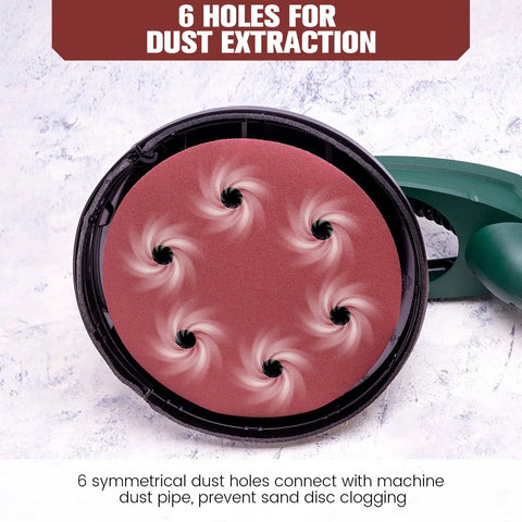 9 Inch 80 Piece Hook And Loop Sanding Disc Packs with 6 holes for dust extraction, ideal for drywall sanding and polishing.