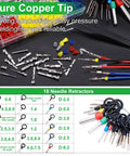 Pro Grade Car Wiring Terminal Kit With Crimping Pliers, 820Pcs Pin Connector Set showcasing non insulated plug pins and needle retractors.