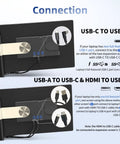 Connection setup for Laptop Screen Extender 16 Inch 2.5K Portable Triple Monitor 2560x1600 QHD IPS Display 100 Percent sRGB