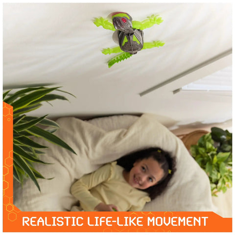 Wall Crawling Gecko Robot With Remote Control Realistic Creepy Crawly Action That Climbs Walls over child's bed indoors