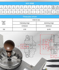 Rock Solid Cnc 5 Axis Rotary Table With 100mm Three Jaw Chuck, detailed technical specifications and dimensions shown.