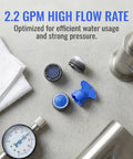 Two Pack Faucet Aerator Replacement For RP53998 Comes With Removal Wrench M21.5 Thread And 2.2 Gpm Water Flow Control, components on surface.
