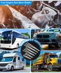 Collage showing 12 Piece Engine Grounding Straps Kit With 10 15 And 20 Inch Options used in various vehicles.