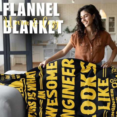 Engineer Gift Throw Blanket For Mechanical Electrical And Computer Pros Cozy Flannel Throw For Men 65 X 50 Inches Black
