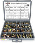 Class 8.8 Hex Flange Bolts And Nuts Kit, 383 piece metric hardware set in open 24-slot tray, zinc yellow finish, heavy duty, M6 M8 M10 M12