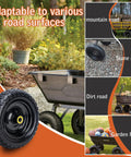10-inch solid rubber tires; black tread with yellow hubs for garden cart (2-pack)