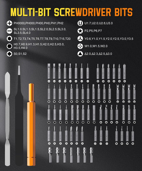 Mini Electric Screwdriver Set With OLED Display, Six Torque Settings Up To 0.7 Nm, 500 mAh Battery, precision bits chart