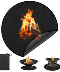 38-Inch Fire Pit Mat For Bonfires And Grills, Round Fireproof And Oil-Proof Deck Protector For Outdoor Patio, Lawn and More