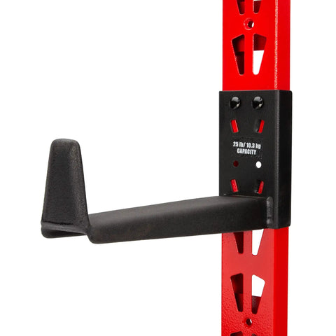 Beefy Six Arm Cantilever Wall Mount Rack For Wood, Lumber Or Pipe Storage, showing arm with rubber coating and roll stops