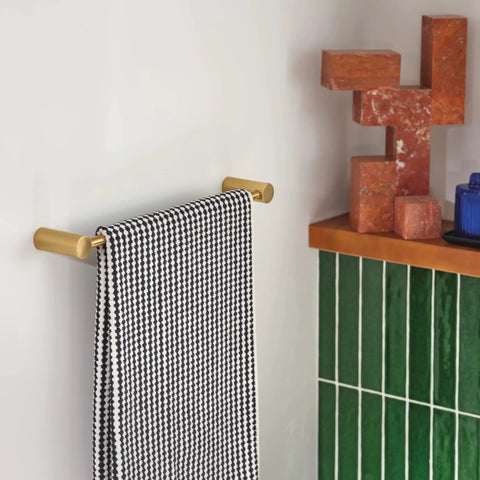 Align Brushed Gold 24 Inch Modern Single Towel Bar For Bathroom And Kitchen, Everyday Luxury Finish, Easy Mounting, Model YB0424BG