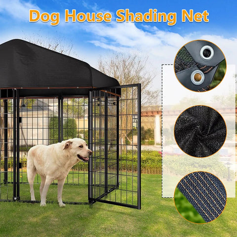 Outdoor Shade Cloth Net 80 To 90 Percent Sun Blocking HDPE With Reinforced Grommets 10x20 Ft Sunblock Shade Netting on Dog House