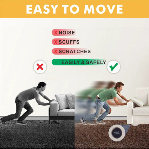 2 Inch Self Adhesive Furniture Sliders 30 Pack Heavy Duty Round Felt Furniture Movers For Easy Carpet Movement Smooth Glide Under Tables Sofas And Chairs shown in use.