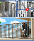 Durable Knotless Polyester Safety Net for Kids and Pets on balcony guard rail, ensuring protection outdoors, 3x10FT netting.