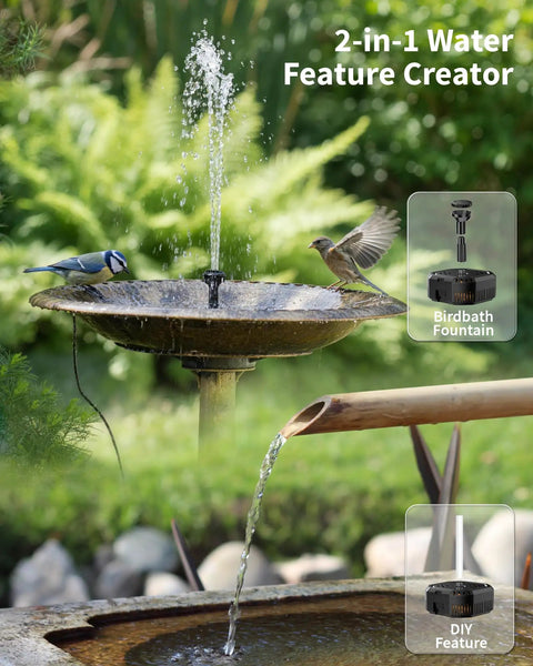 Sun Powered Pond Filter With Fountain Pump Kit 4W Solar Water Pump Nozzles And PVC Tubing For Bird Bath Water Garden