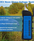 Pro Grade High Voltage Fence Tester For Farms, 12 KV Max, Portable Fault Finder With 8 Neon Indicator Lights, Electric Fence Testing Tool For Energizers, Grounds And Fence Components, Quick Readouts For Safe Accurate Fence Status; ABS case