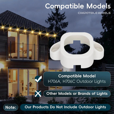 120 Piece Set Outdoor Light Mounting Brackets Kit For Pro H706 H806 Track System Easy Install Durable Weatherproof For Permanent Outdoor Lights 200Ft Set For Outdoor Lighting Projects