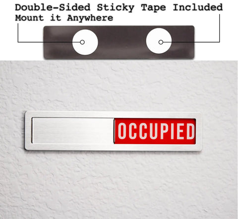 Vacant Occupied Privacy Sign For Office Doors Restrooms Pro Grade Smooth Sliding In Out Indicator Stainless Steel Construction