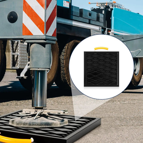 Four Piece Heavy Duty RV Jack Pads With Easy Grip Handles 12 X 12 X 1 Inch on stabilizer jack for camper leveling.