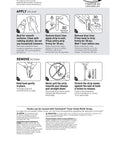 Instruction steps for applying and removing Damage Free Hanging Wall Hooks For Small Decor Clear Wire Toggle Hooks With Adhesive Strips
