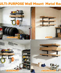 Heavy Duty Lumber Storage Rack Wall Mount With Steel Shelves And Wall Organizer in garage, shed, basement, workshop
