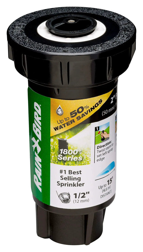 High Efficiency PRS Pop Up Sprinkler 1802HV15PR With 0 To 360 Degree Adjustable Coverage 8 To 15 Foot Spray 2 Inch