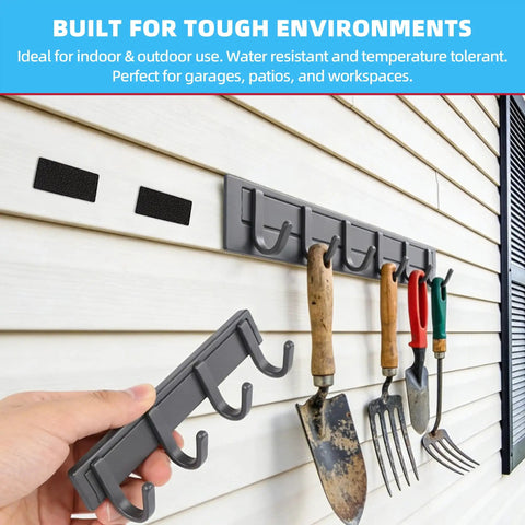 Heavy Duty Hook And Loop Strips With Adhesive 4x2 Inch Industrial Strength Tape Holds Up To 16 Lbs Indoor Outdoor Use No Tools No Drilling 12 Sets Black Fastener holding tools