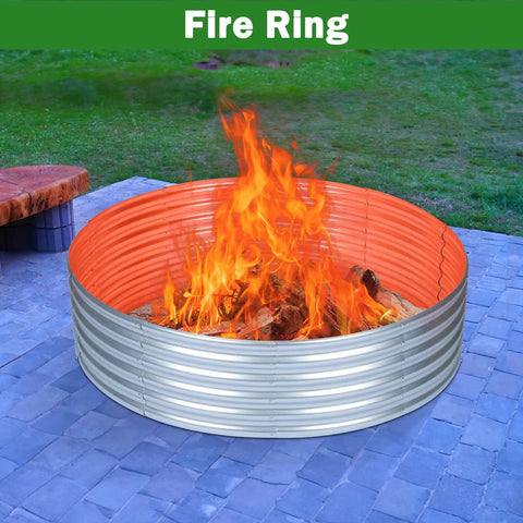 Round Galvanized Raised Garden Bed 4x4x1ft Outdoor Planter For Vegetables And Flowers Durable Steel Flower Box For Yard And Patio Above Ground Garden Bed Easy Assembly Built To Last.