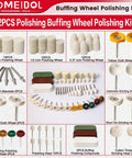 72 Piece Buffing Wheel Polishing Kit for Rotary Tools 1 Eighth Inch Shank with felt wool wheels and abrasive compounds