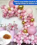 10 Pack Transparent Balloon Arch Clips For Effortless Balloon Garlands And Backdrops With 200 Stretchy Rubber Bands