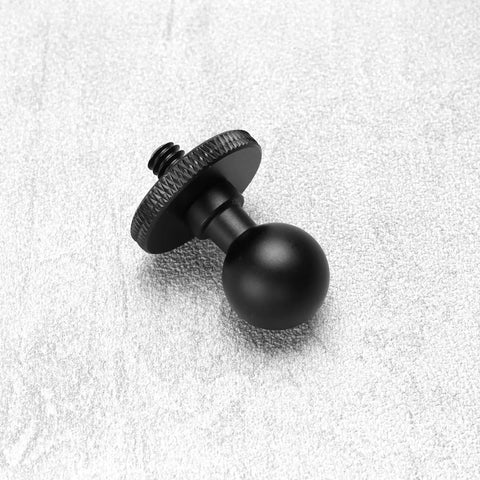 17mm Ball Head Converter with One Quarter Inch Universal Screw, aluminum, on metallic surface, 360 Degree Panoramic Rotation