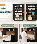72 Inch Metal Garage Storage Cabinet With Locking Doors Tall Tool Organizer Steel Lockers 5 Adjustable Shelves For Home Office Warehouse Garage Heavy Duty Lockable Steel Cabinet In Black, showing adjustable shelving and secure storage features.