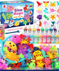 Glow In The Dark Water Fairy Toy Kit For Kids with Aqua Gel and 16 Molds, Includes 20 Gel Tubes, DIY Squishies Maker Set