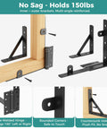 Self-Close Wooden Gate Hardware Kit With Heavy-Duty Bracket And Spring Hinge, Adjustable Tension For Quiet, No Slam Gates, DIY Gate System For Wood Fences And Arbors; no-sag 150lb black steel brackets