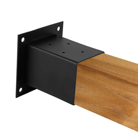 4x4 Wood Fence Post Anchor Base Set 2mm Steel Black Powder Coated Includes Wood Screws and Concrete Anchors Fits Nominal 4x4 Posts