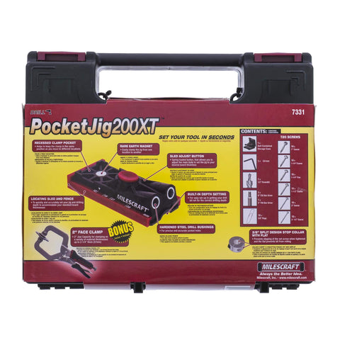 Carry case of Pocket Hole Jig Kit System Dual Pocket Hole Setup For Quick Woodworking Projects With 2 Inch Face Clamp