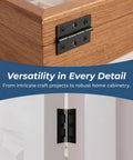 12 Pack Black 2.5 Inch Door Hinges With Screws For Doors Cabinets Furniture And DIY Projects Mini Metal Butt Hinges Heavy Duty Hardware Set installed on wood and white cabinet doors