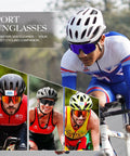 Cyclists wearing Polarized Sport Sunglasses for Men and Women, Lightweight TR90 Frames With UV400 Protection
