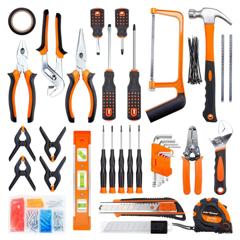All In One 238 Piece Socket Wrench Auto Repair And Home DIY Tool Set With Plastic Toolbox Storage Case Chrome Plated And Corrosion Resistant Hand Tools
