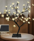 18 Inch Cherry Blossom Bonsai Tree With 48 LED Lights Warm White Glow 24V UL Listed Adapter Included Metal Base Ideal Night Light For Bedroom Or Living Room Cozy Home Decor Gift Idea on table