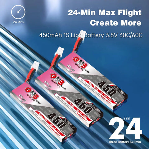 450mAh LiPo batteries for One S 75mm Micro FPV Whoop Drone With Brushless Motors And Five In One AIO Flight Controller