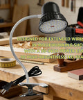 Clamp Light With 3000 Lumen Bright White 6500K Task Lamp Pro Grade Heavy Duty Metal Clamp Base with 98 Inch Cord in workshop