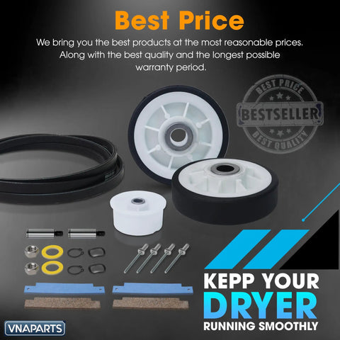 Neptune 3000 Series Dryer Repair Kit All In One Replacement Set with rollers, belt, idler pulley, bearings for noise-free dryer.
