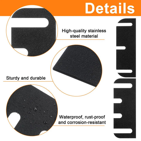 30 Piece Stainless Steel Door Hinge Shims Kit With Coated Finish, showing waterproof material and durable design details.