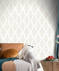 Modern Stripe Peel And Stick Wallpaper Beige And White Geometric Self Adhesive Wall Covering Vinyl For Bedroom Walls Drawers And Cabinets 17.7 X 78.7 Inches Waterproof Removable And Easy Clean Totally Upgrades Your Space room setting