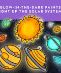 Solar System Stained Glass Suncatcher Craft Kit For Kids With Acrylic Sun And Planets, Glow In The Dark And Metallic Paints, Suction Cups And Hanging Supplies For Window Art Or Mobile, Build Your Own Outer Space Decor; painted space craft display