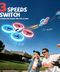 Easy To Fly RC Drone For Kids And Adults With 3 Batteries And 24 Minute Flight Time Anti Collision Quadcopter zooms in sky